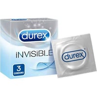 ديوركس واقي ذكري شفاف رقيق جدا 3 قطعDurex Invisibl...