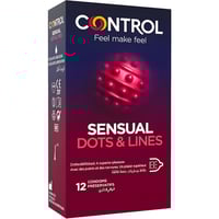 كنترول واقي ذكري سينسيشال نقط وخطوط بارزة 12 قطعةC...