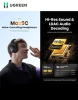 سماعة رأس لاسلكية هايبرد UGREEN HiTune Maxi5c | حو...