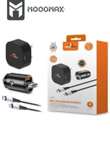 بكج شحن 3 في 1 من MOOGMAX | شاحن سيارة 60W بمنفذين...