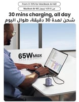 شاحن جداري 65 واط UGREEN CD306 | منفذين Type-C ومن...