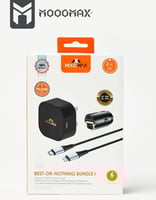 بكج شحن 3 في 1 من MOOGMAX | شاحن سيارة 60W بمنفذين...