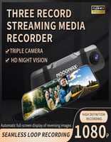 داش كام 3 كاميرات MOOGMAX | مرآة شاشة لمس 9.66 إنش...