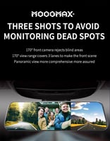 داش كام 3 كاميرات MOOGMAX | مرآة شاشة لمس 9.66 إنش...