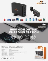 منصة شحن 90 واط MOOGMAX | أربعة منافذ 2USB + 2 PD...