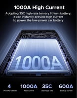 مشغل بطارية سيارة (جامب ستارتر) 12000 مللي أمبير U...