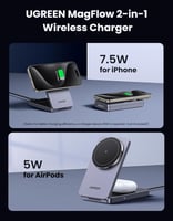 منصة شحن لاسلكي مغناطيسية 2 في 1 من UGREEN W528 |...