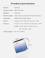 باور بانك 20000 مللي أمبير 22.5 واط MOOGMAX MARVEL...