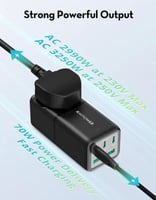 قاعدة شحن عالمية 75 واط RAVPower | خمسة منافذ (3 T...