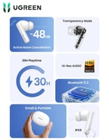 سماعة لاسلكية هايبرد UGREEN HiTune T6 | عزل ضوضاء...