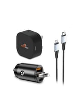 بكج شحن 3 في 1 من MOOGMAX | شاحن سيارة 60W بمنفذين...