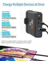 منصة شحن 90 واط MOOGMAX | أربعة منافذ 2USB + 2 PD...