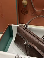 لوروبيانا 19cm جلد نعام طبيعي