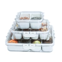 طقم صينية بلاستيك لتخزين الطعام 3*1