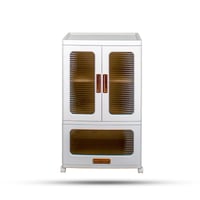 ادراج تخزين بلاستيكية قابلة للطي طبقة بابين مع سحا...