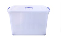 صندوق تخزين بلاستيك 160 لتر شفاف مع غطاء
