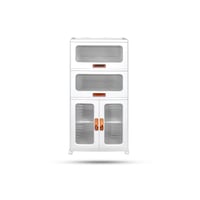 ادراج تخزين بلاستيكية قابلة للطي طبقة بابين مع سحا...