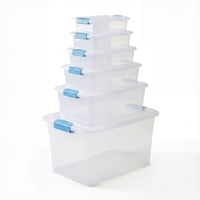 طقم صناديق تخزين بلاستيكية شفافة – 7 مقاسات متدرجة...