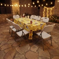 بكج طقم سفرة رمضان طاولة مع 8 كراسي + أكواب ومنادي...