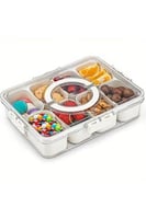 صينية بلاستيك مع غطاء شفافة للوجبات الخفيفة و الفو...