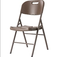 كرسي بلاستيك قابل للطي لون بني