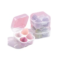 علبة تخزين إسفنجات المكياج 4 أقسام بدون اسفنج