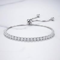 سوار تنس ZAKOL بزركون أبيض للنساء