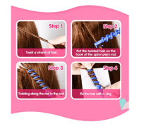 طقم تسريح الكيرلي للشعر 9 اعمدة مع حلقة التثبيت