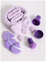 مجموعة إسفنجة مكياج (8 قطع متنوعه) مع معصم يد وربط...