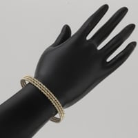 اسوارة ذهب واقف كرات الليزر مع فواصل بيضاء - عيار...