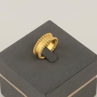 دبلة ذهب اعمدة مطفية بأطراف كرات الليزر - عيار 21