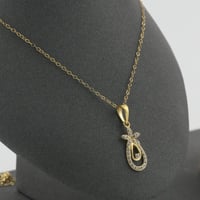 طقم ذهب اطفال زهرة تصميم الماس عيار 18