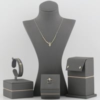 طقم ذهب محدب تصيميم الماس عيار 18