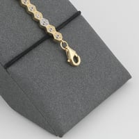 اسوارة ذهب سداسيات بلونين الابيض و الاصفر عيار 18