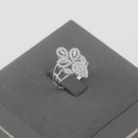 طقم ذهب ابيض تصميم الماس عيار 18