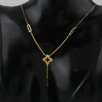 عقد ذهب حلقات بأجزاء مبرومة نبتة رباعية - عيار 21