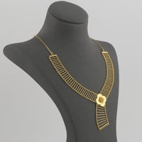 طقم ذهب بتصمبم سلم الذهب مع نبتة رباعية - عيار21