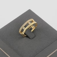 خاتم ذهب تصميم الماس لامع عيار 18