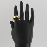 خاتم ذهب بتصميم هندسي مع حلقات - عيار 21