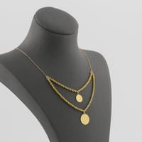 عقد ذهب دورين مبروم مع تعليقة جنيه دائري - عيار 21