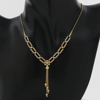 عقد ذهب الليزر كرات ومستطيلات بالوان مختلفة عيار 1...