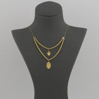 عقد ذهب مبروم دورين بيضاوي وردة سبيكة - عيار 21