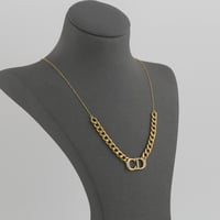 عقد ذهب جنزير مع حرفي CD لماع - عيار 21