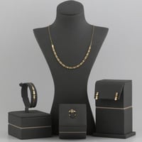 طقم ذهب سداسي ناعم بأجزاء منقوشة - عيار21