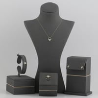 طقم ذهب حلقة بتصميم كريستال لماع - عيار18