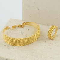 سوارة و خاتم ذهب كرات الليز 6 صفوف - عيار 21