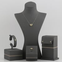 طقم ذهب بتصميم مغناطيس ذهبي لماع - عيار 18