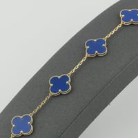 اسوارة ذهب ازهار بلون ازرق عيار 18