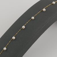 اسوارة ذهب بتصميم اللؤلؤ - عيار 21