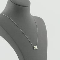 عقد ذهب ابيض الفراشة بلون ابيض عيار 18